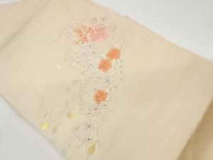 草花模様刺繍名古屋帯